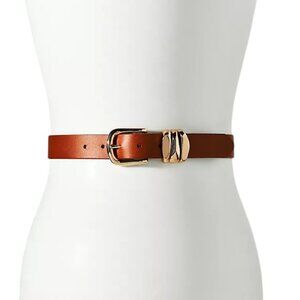 Anthropologie Womens 100% Genuine Leather Structural Belt in Honey Size Med NWT